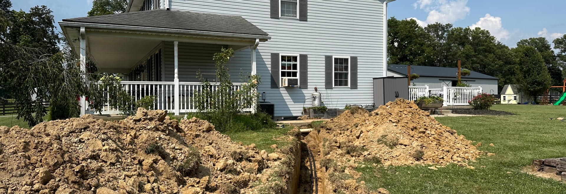 geothermal ground loop for a preexisting home