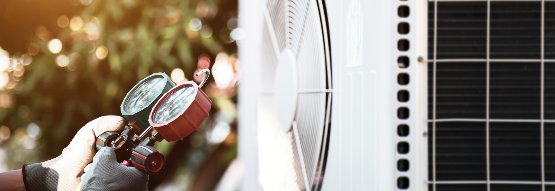 person testing an hvac's refrigerant lines