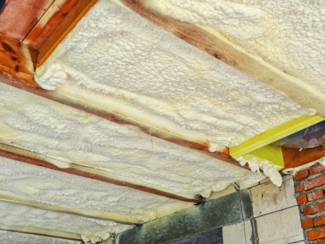 spray foam insulation on the ceiling