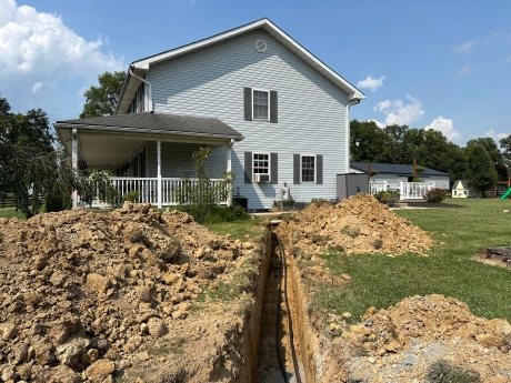 geothermal ground loop for a preexisting home